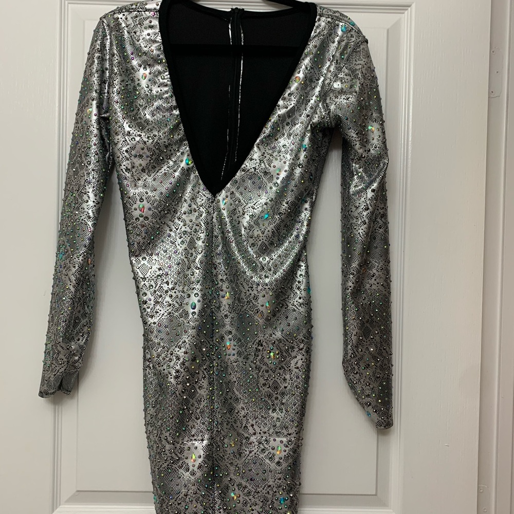 Custom Made Cocktail Dress covered in ab stones.